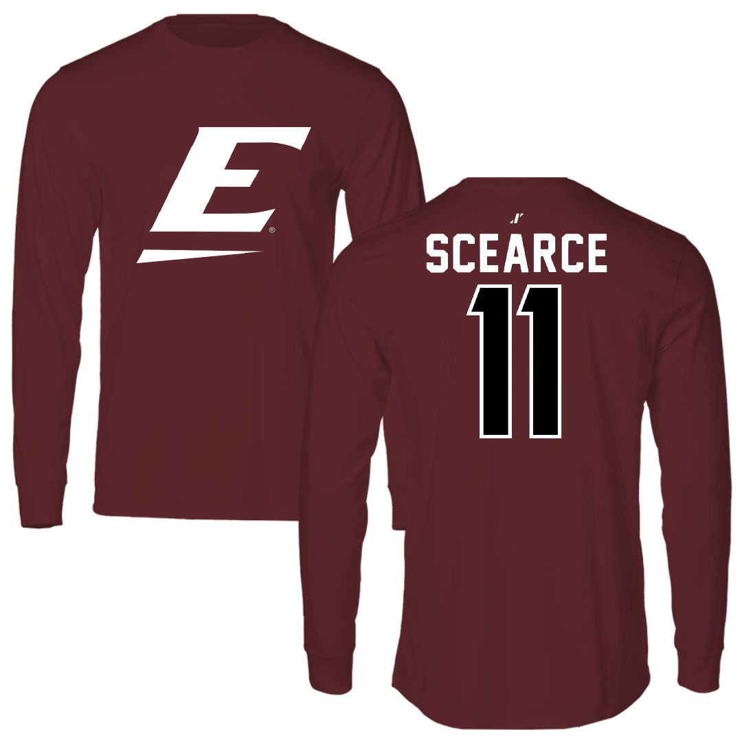 Eastern Kentucky University Baseball Maroon Long Sleeve - #11 Julius Scearce