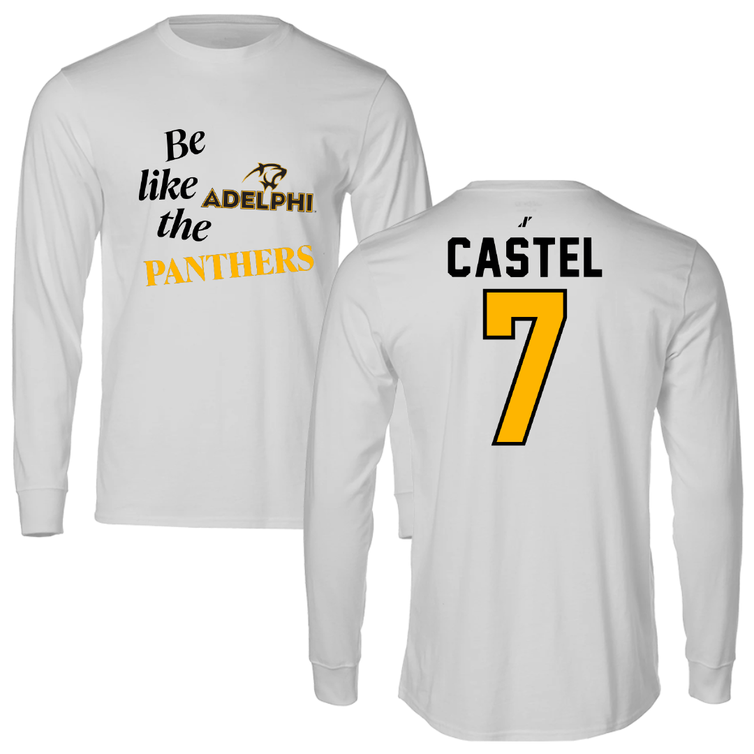 Adelphi University Soccer Light Gray Be Like Us Performance Long Sleeve - #7 Victor Castel
