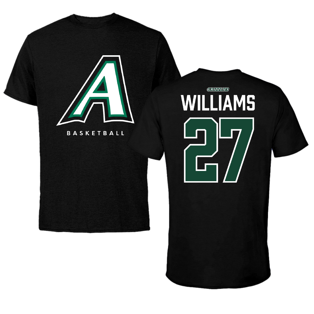 Adams State University Basketball Black Block Performance Tee - #27 Destan Williams