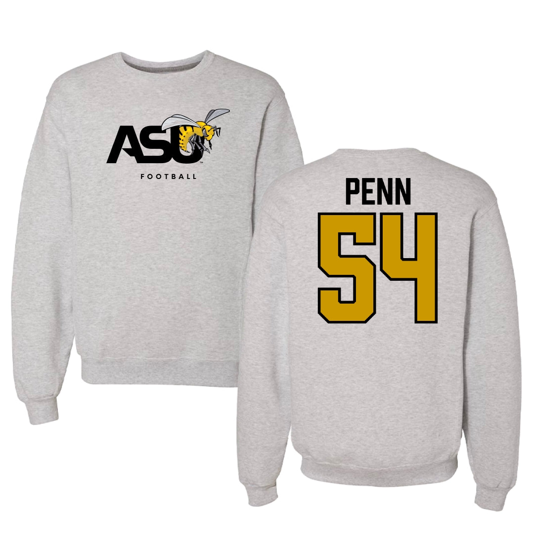 Alabama State University Football Light Gray Crewneck - #54 Dezmond Penn