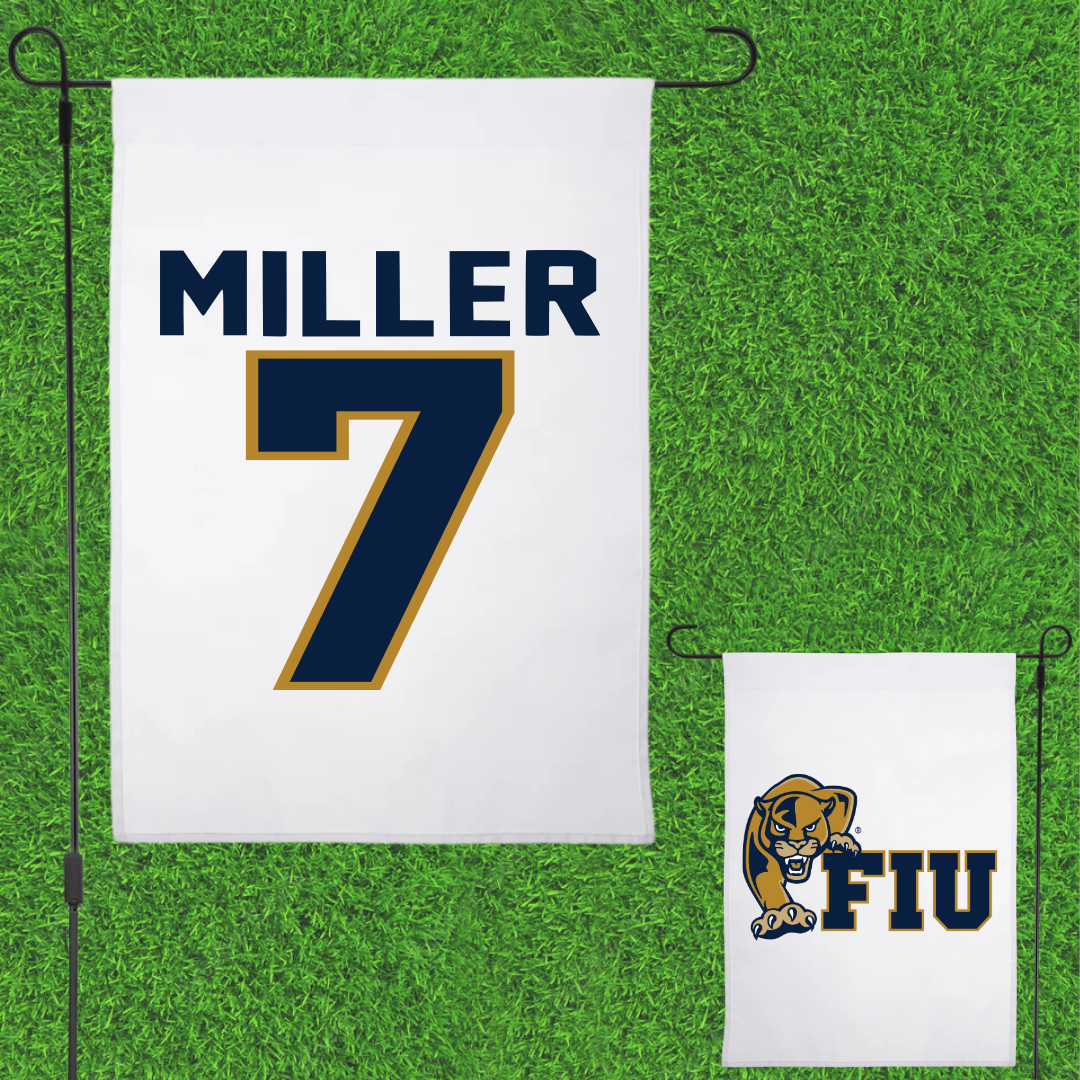 Florida International University Volleyball White Garden Flag - #7 Madisen Miller