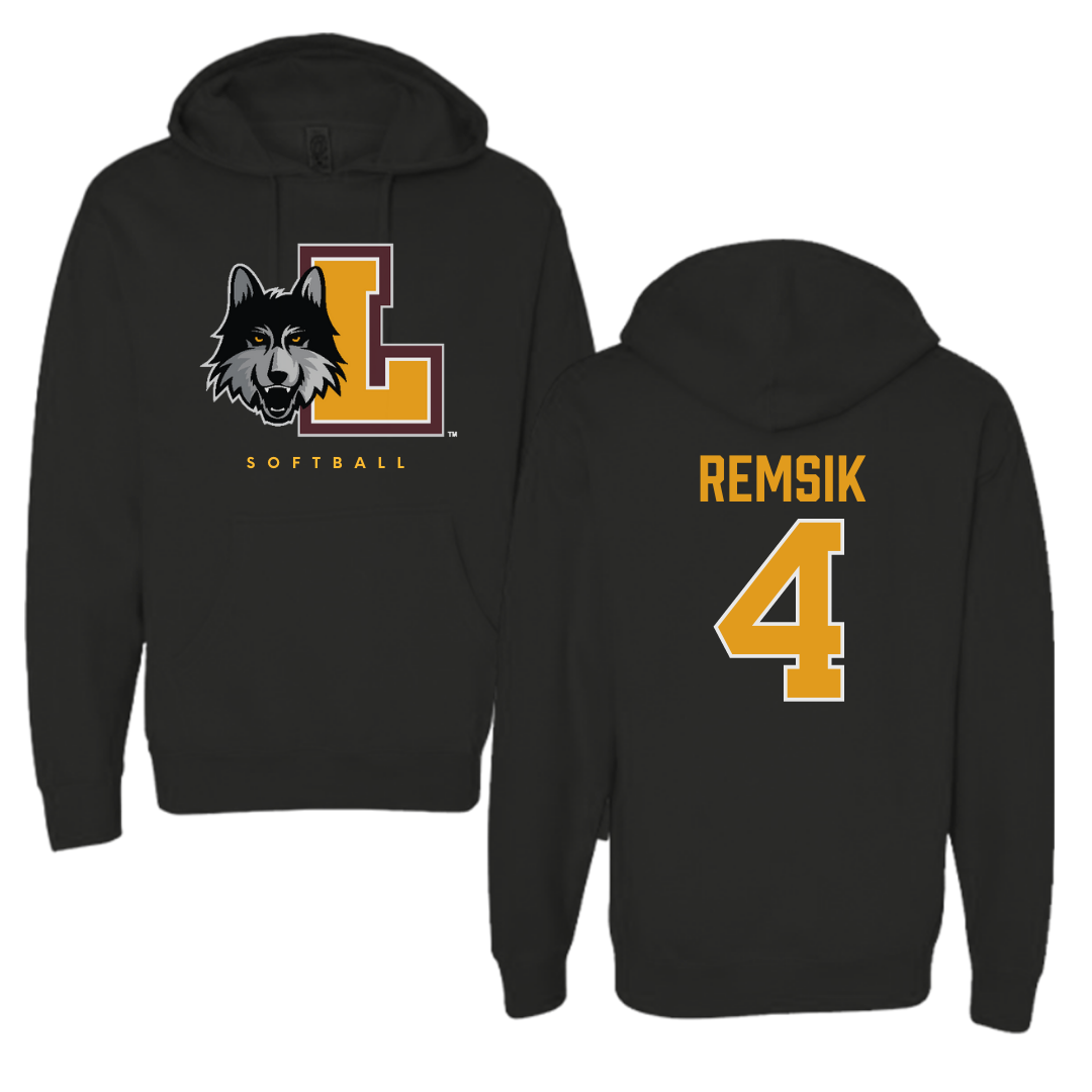 Loyola University-Chicago Softball Black Hoodie - #4 Sophia Remsik