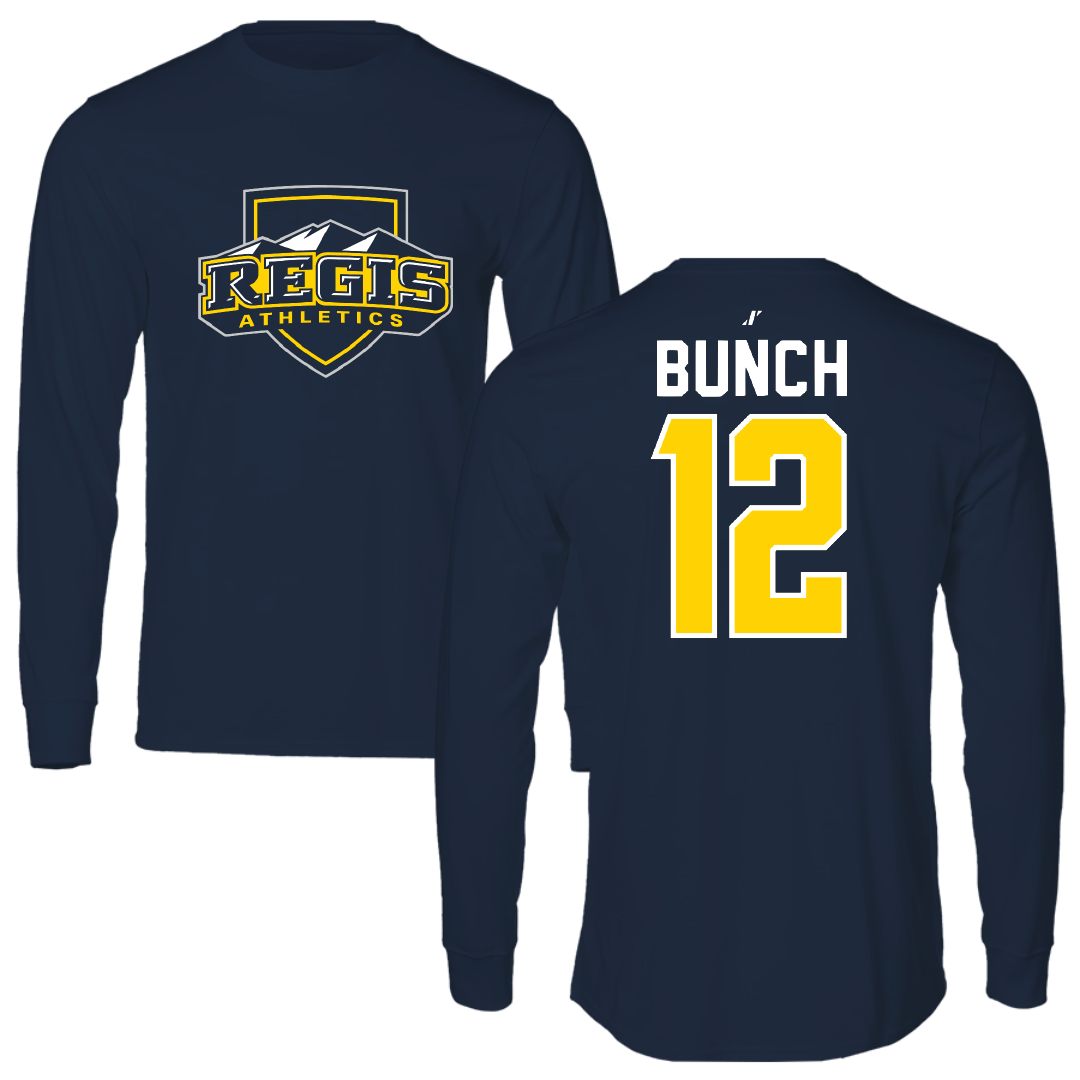 Regis University (Colorado) Soccer Navy Performance Long Sleeve - #12 Natalie Bunch