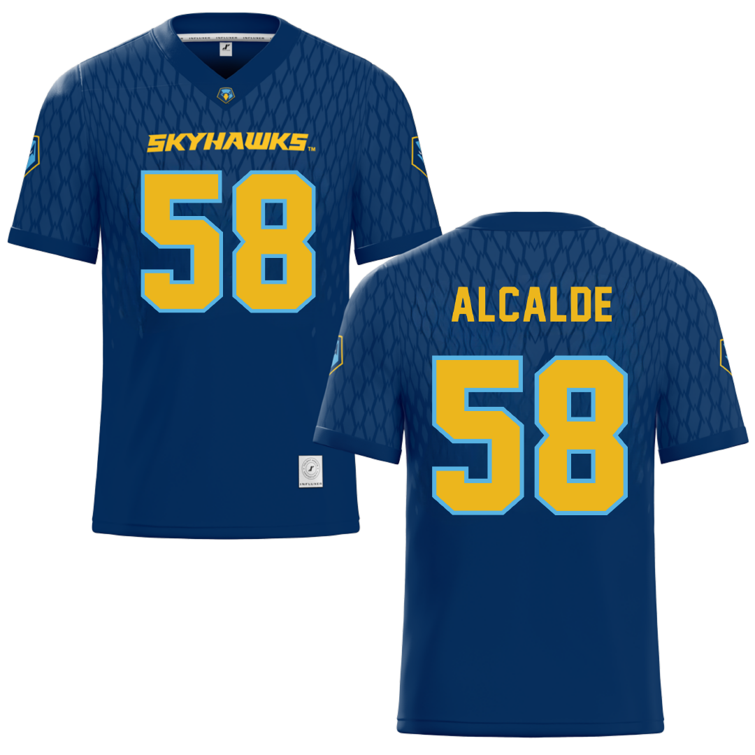 Point University Navy Football Jersey - #58 Lucas Alcalde
