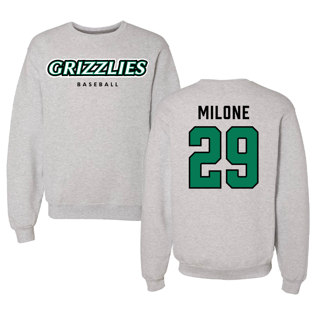 Adams State University Baseball Gray Grizzlies Crewneck - #29 Alex Milone