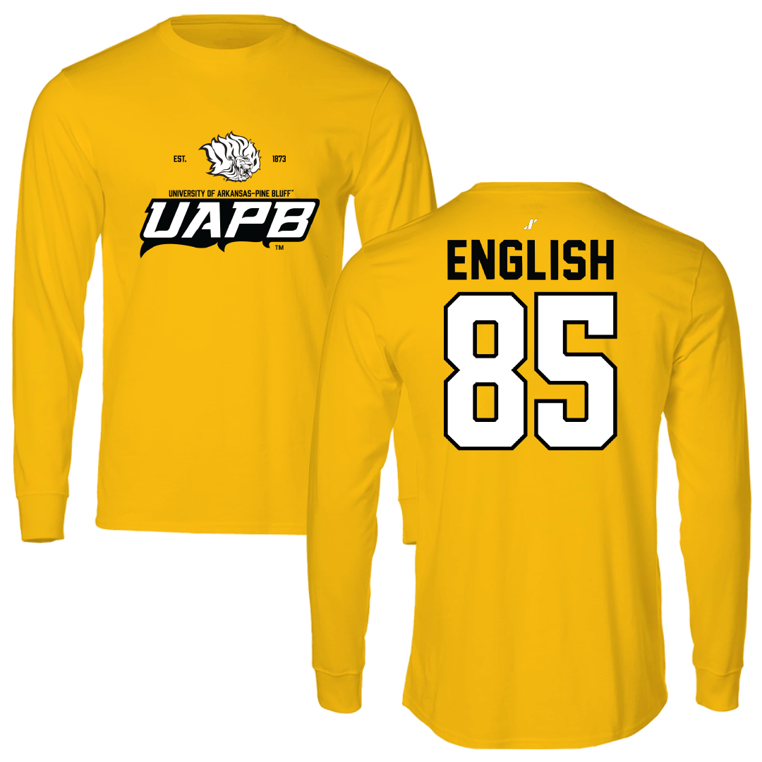 University of Arkansas-Pine Bluff Football Gold General Long Sleeve - #85 Kevin English