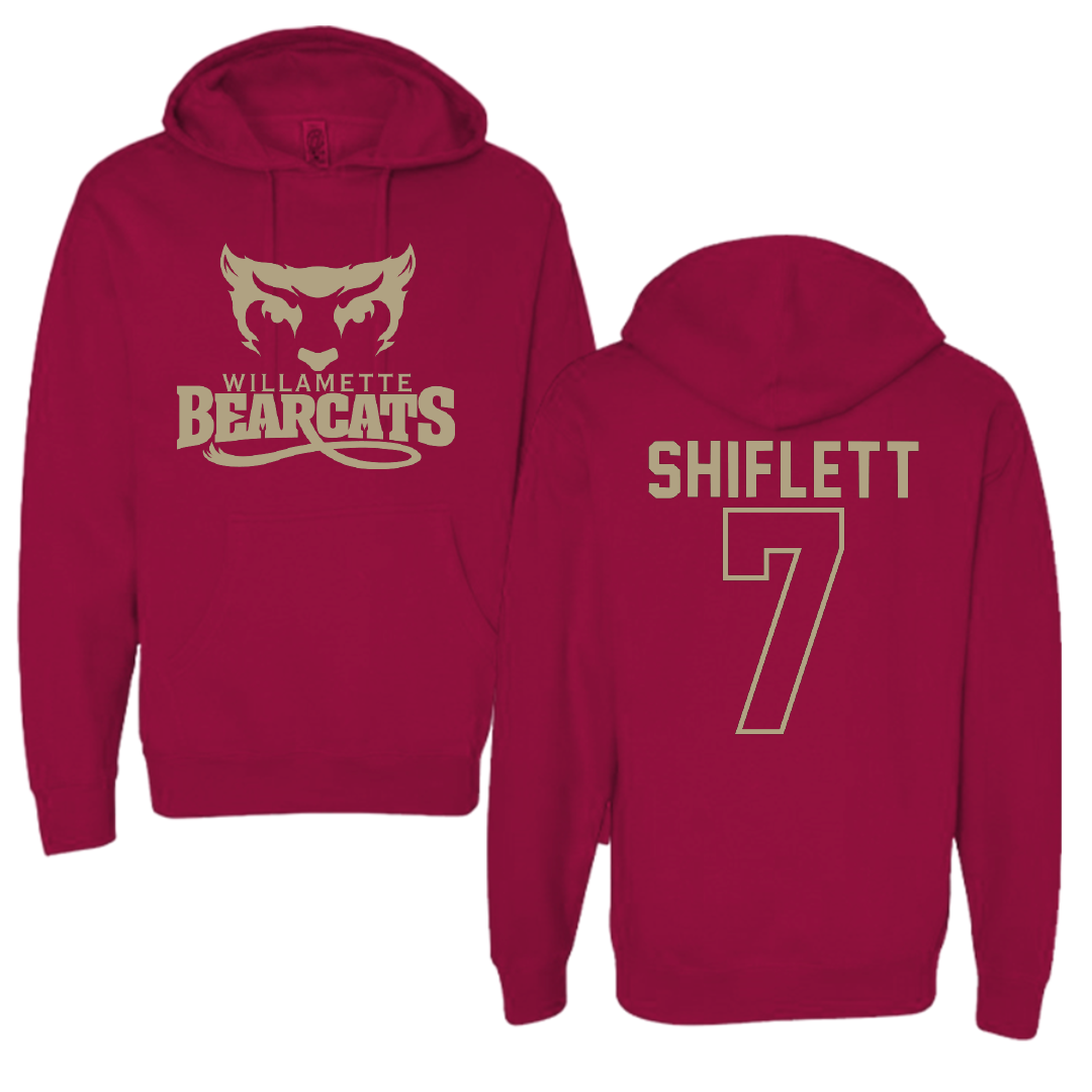 Willamette University Lacrosse Cardinal Hoodie - #7 Jayden Shiflett