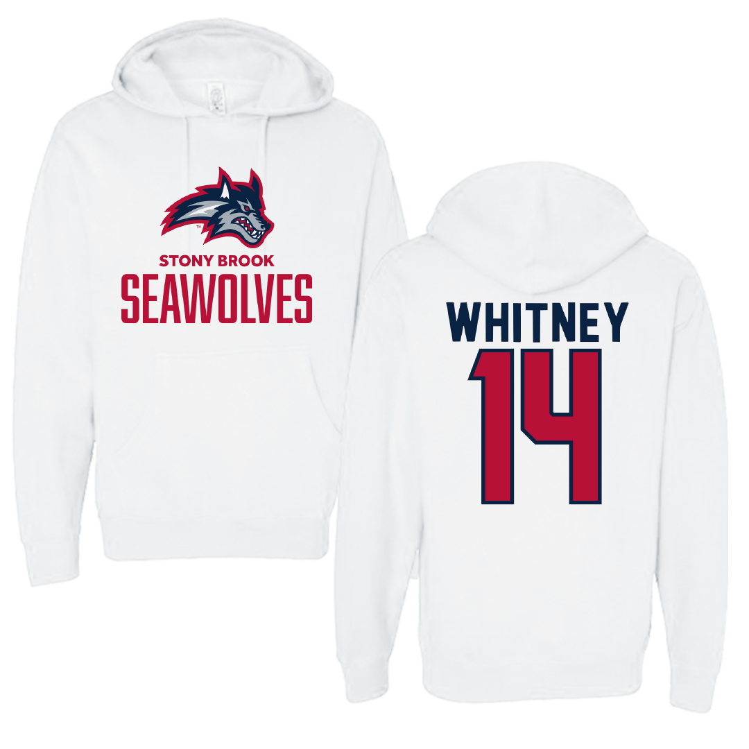Stony Brook University Lacrosse White Hoodie - #14 Hayden Whitney