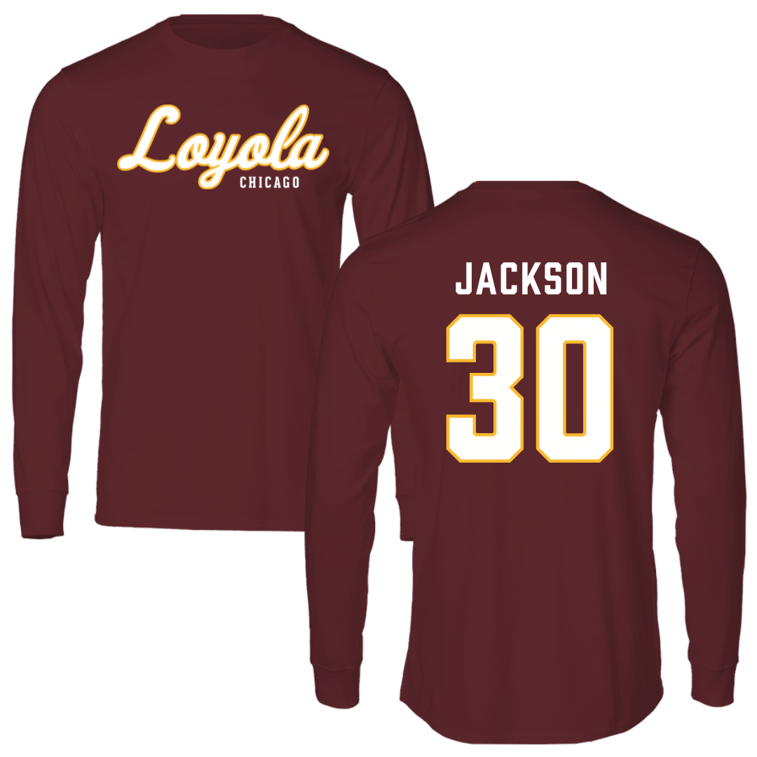 Loyola University-Chicago Basketball Maroon Long Sleeve - #30 Destiny Jackson