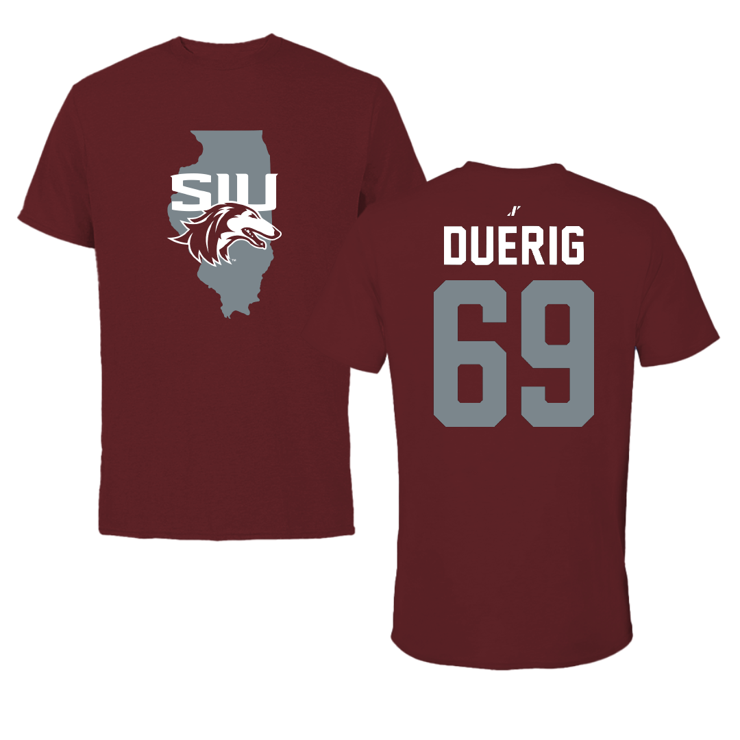 Southern Illinois University at Carbondale Football Maroon State Performance Tee - #69 Aidan Duerig