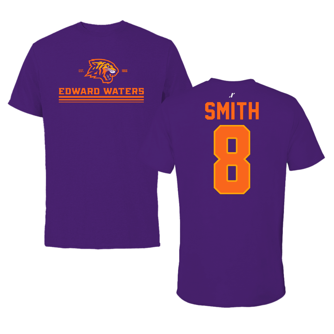 Edward Waters University Football Purple General Tee - #8 Ranod Smith