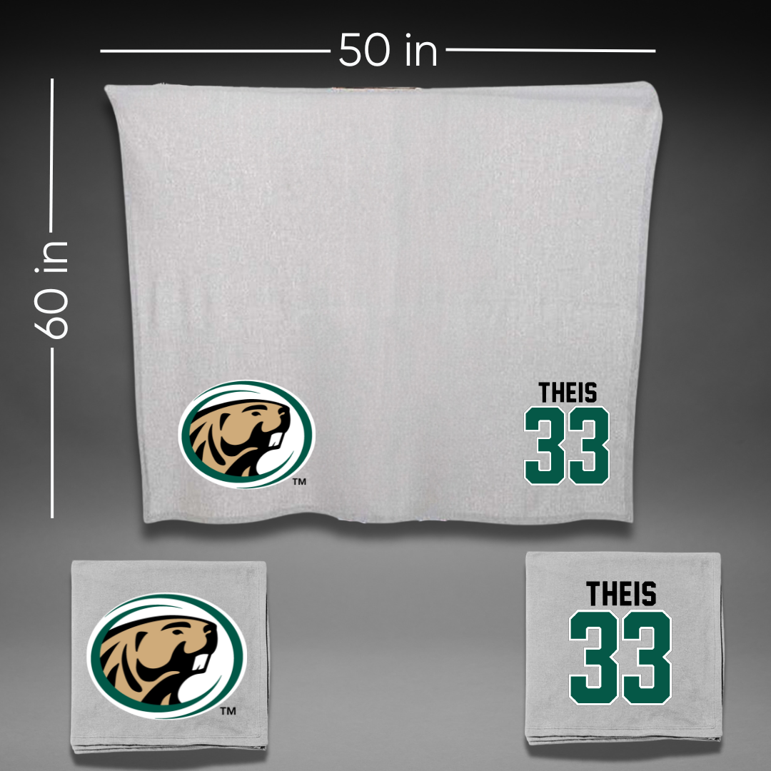 Bemidji State University Basketball Gray Blanket - #33 Brooke Theis