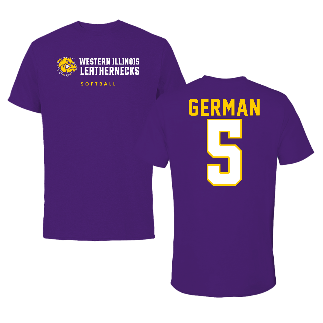 Western Illinois University Softball Purple Performance Tee - #5 RyLee German