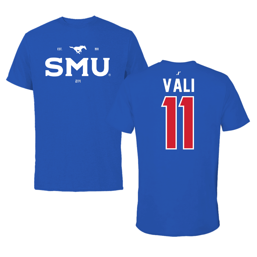 Southern Methodist University Soccer Blue General Performance Tee - #11 Addison Vali