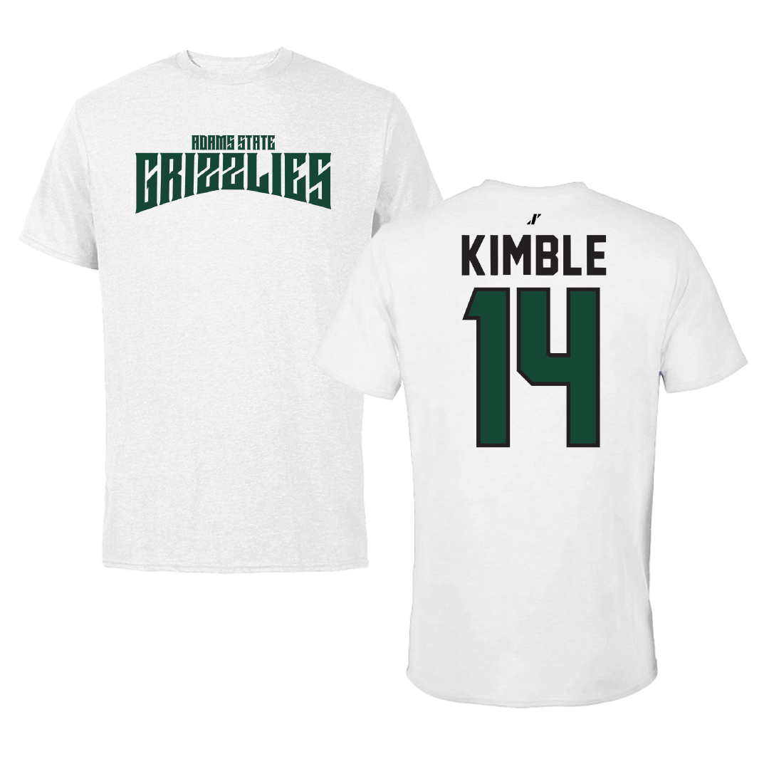 Adams State University Basketball White Classic Tee - #14 Cam Kimble