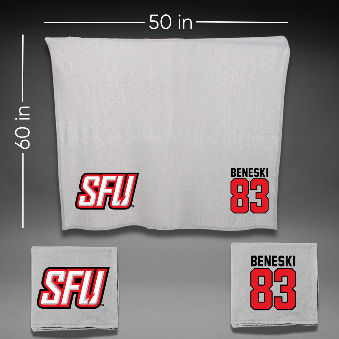 Saint Francis University (Pennsylvania) Football Gray Blanket - #83 Michael Beneski