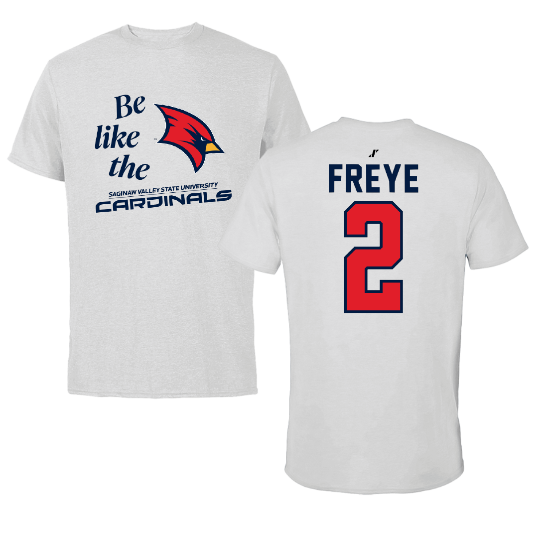 Saginaw Valley State University Soccer Light Gray Be Like Us Performance Tee - #2 Abe Freye