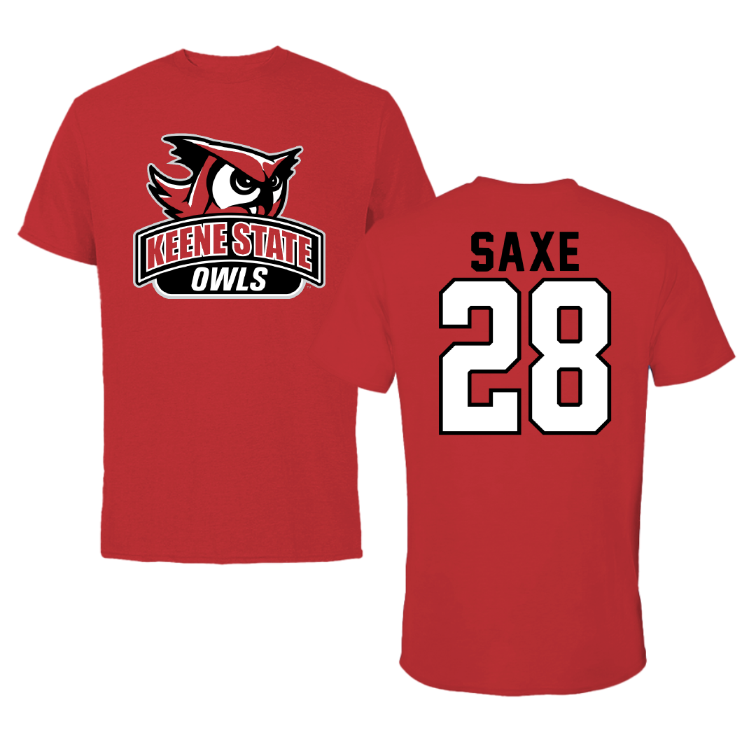 Keene State College Soccer Red Performance Tee - #28 Bennett Saxe