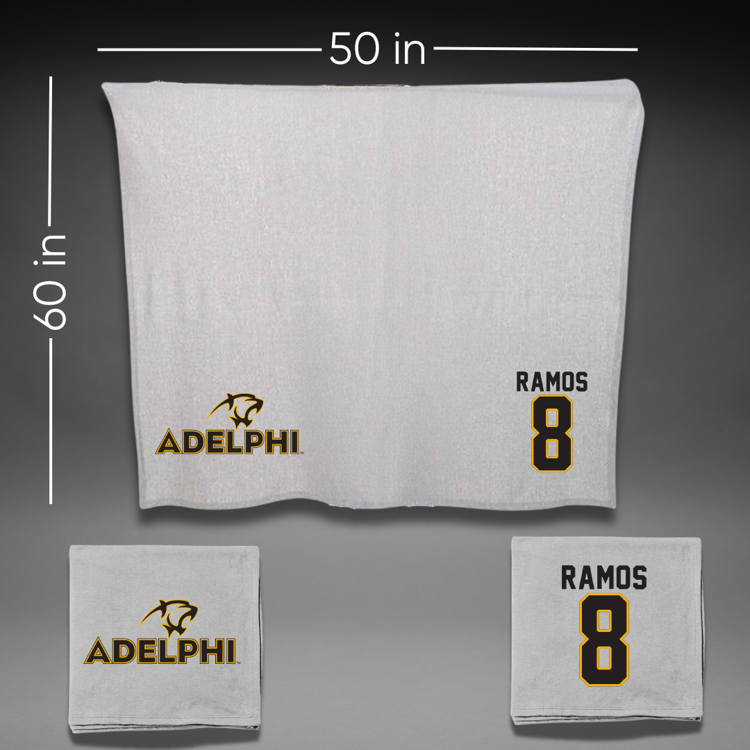 Adelphi University Baseball Gray Blanket - #8 Albert Ramos