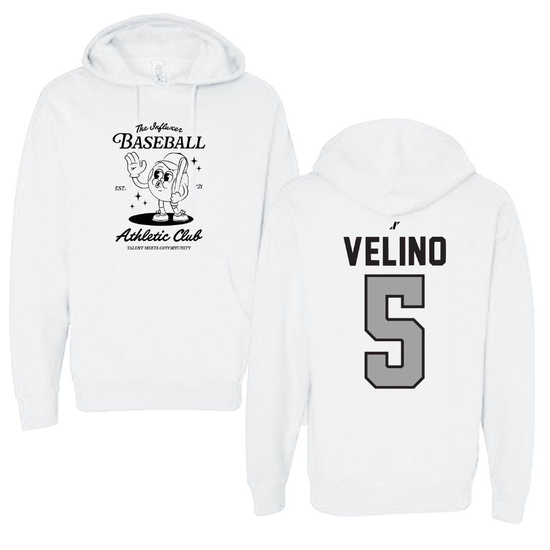 Baseball White Influxer Athletic Club Hoodie - #5 Tyler Velino