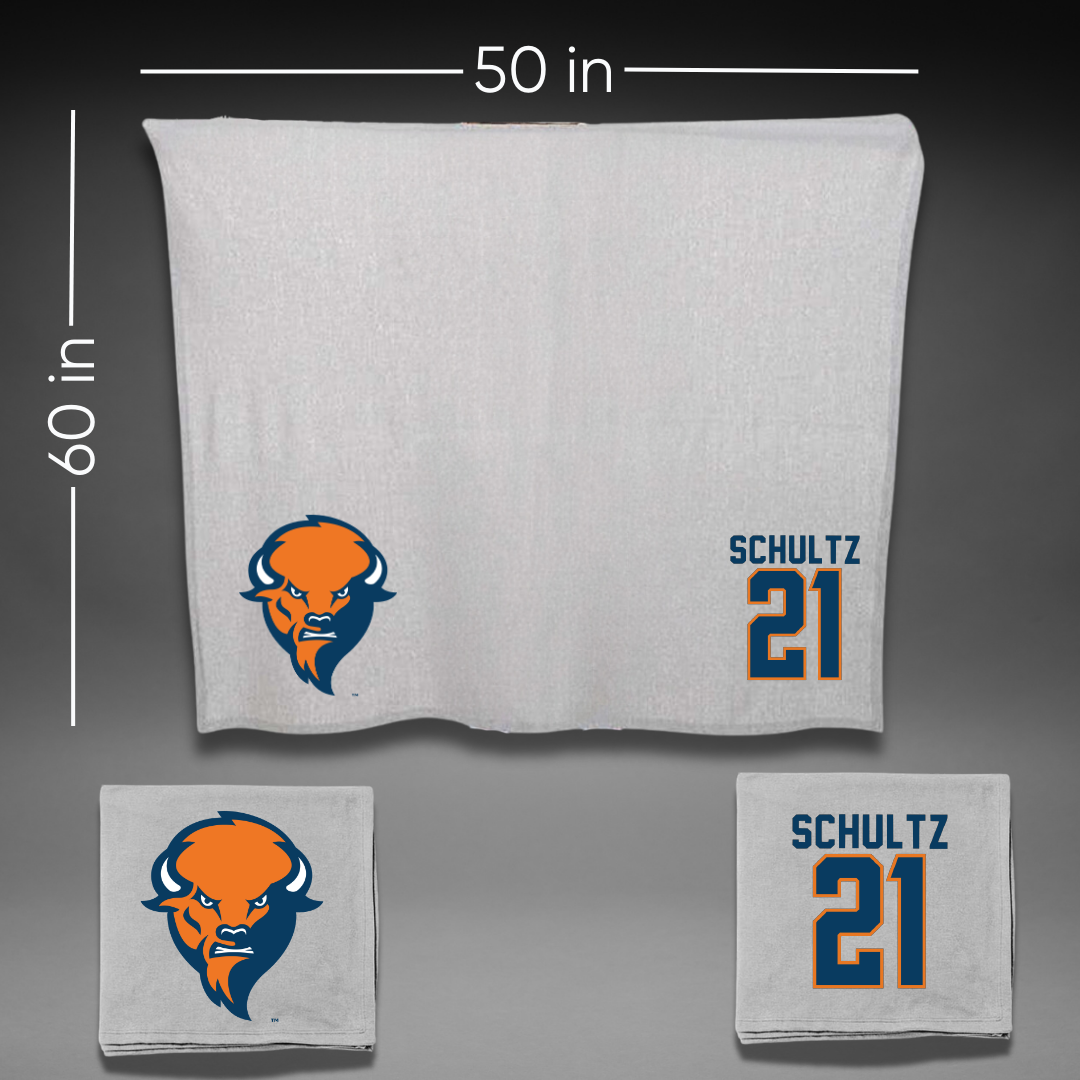 Bucknell University Baseball Gray Blanket - #21 Jake Schultz