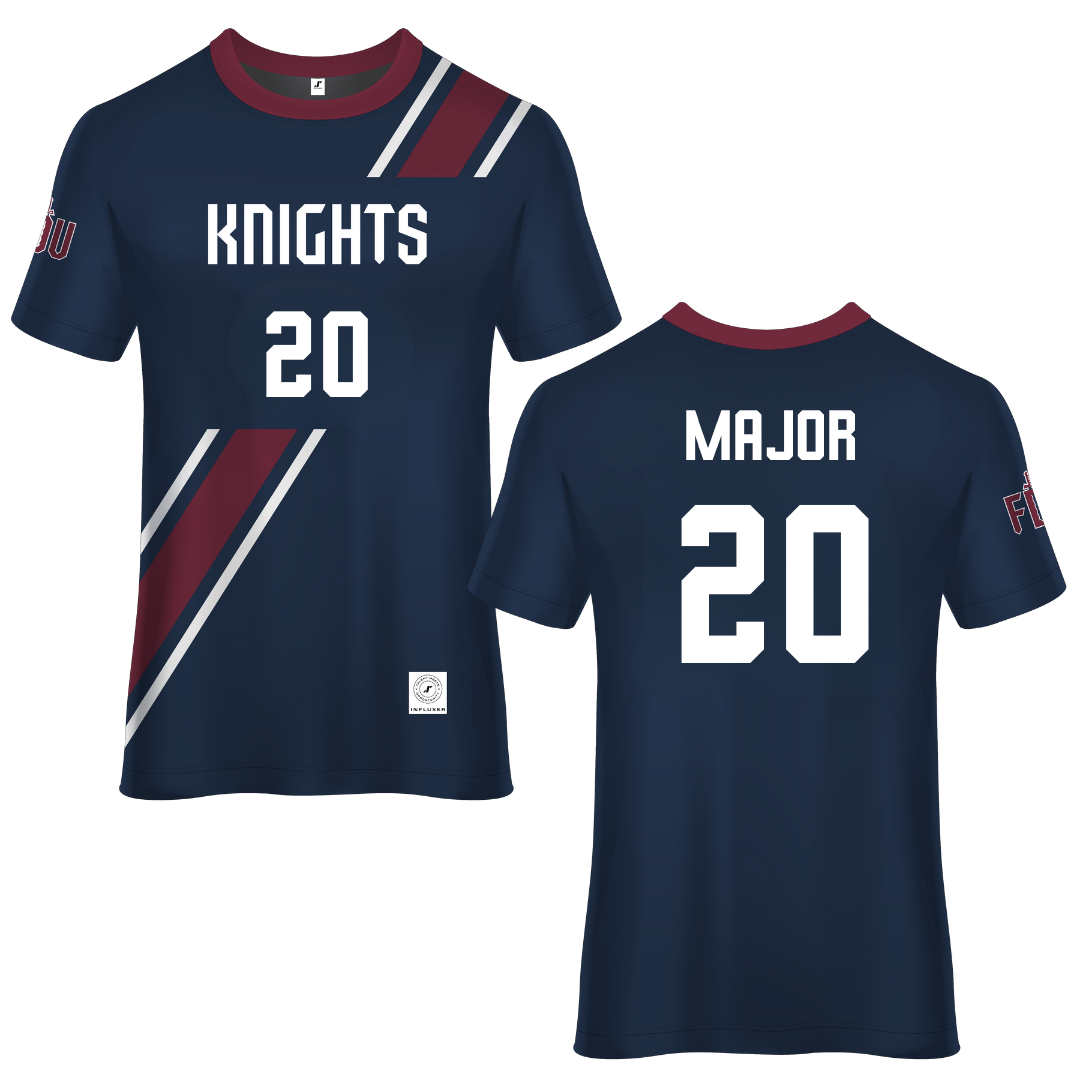 Fairleigh Dickinson University-Metropolitan Campus Blue Soccer Jersey - #20 Madison Major