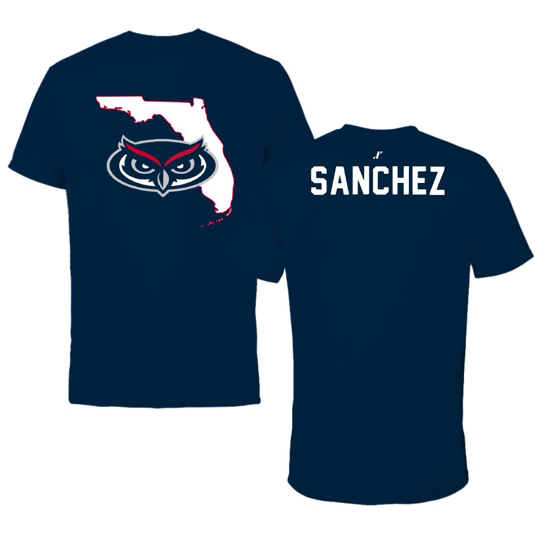Florida Atlantic University Cheer Navy State Performance Tee - Ella Sanchez