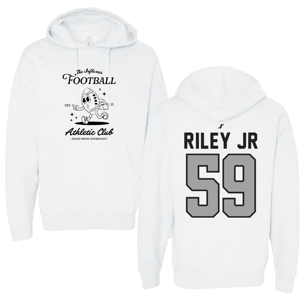 Football White Influxer Athletic Club Hoodie - #59 Kaleef Riley Jr