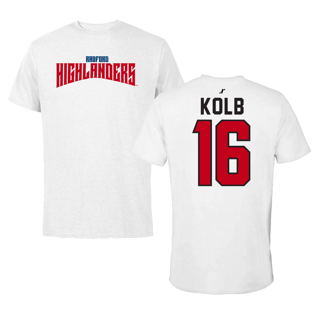 Radford University Volleyball White Classic Performance Tee - #16 Alana Kolb