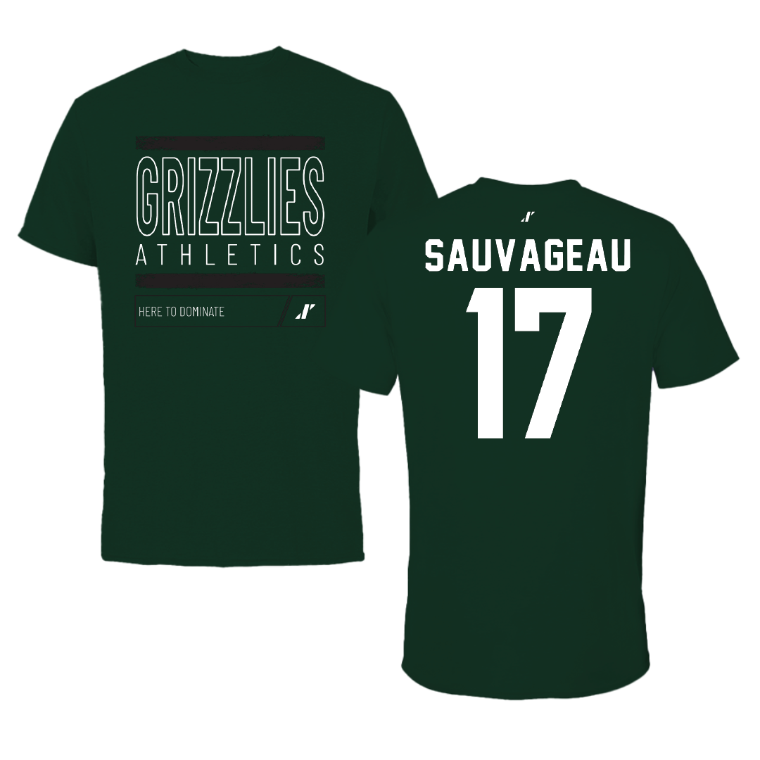 Adams State University Softball Forest Green Dominate Tee - #17 Emily Sauvageau