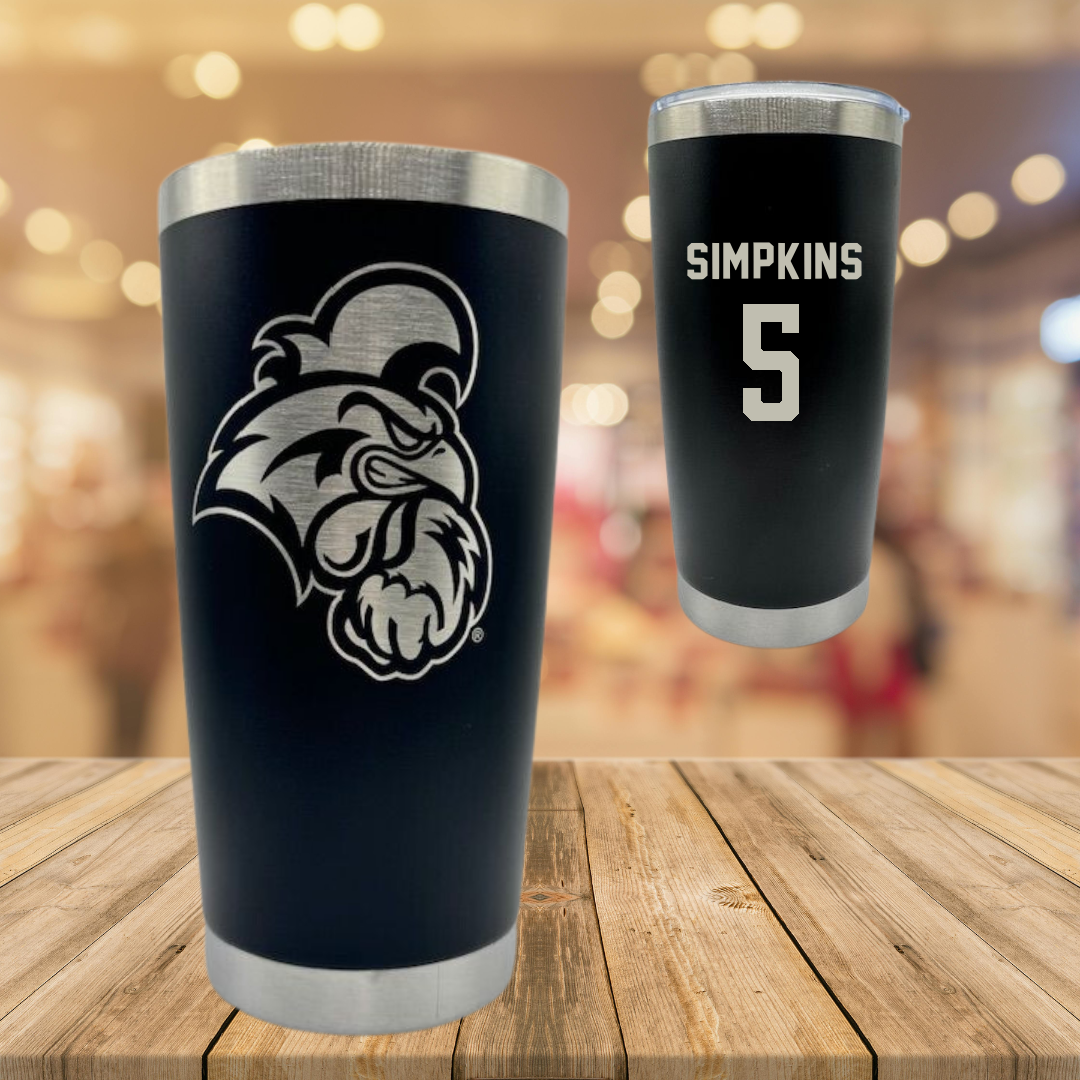 Coastal Carolina University Football Black Stainless Steel Tumbler - #5 Ja'Vin Simpkins