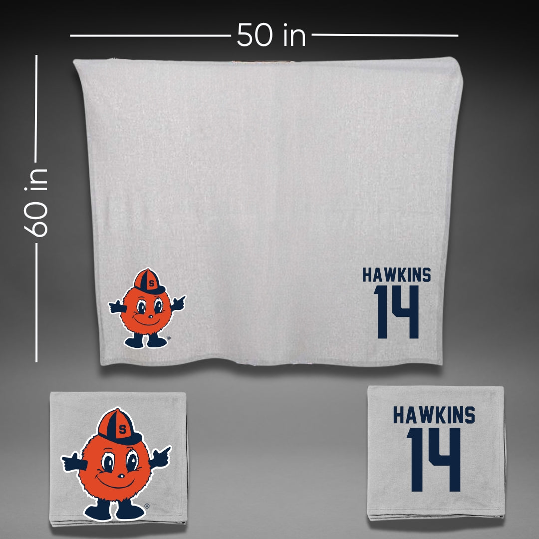 Syracuse University Basketball Gray Blanket - #14 Shy Hawkins