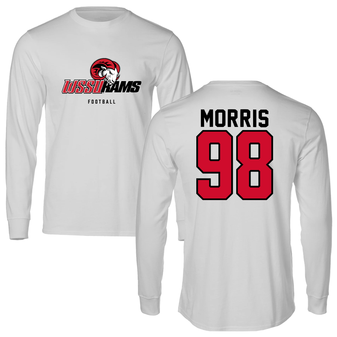 Winston-Salem State University Football Light Gray Long Sleeve - #98 Noah Morris
