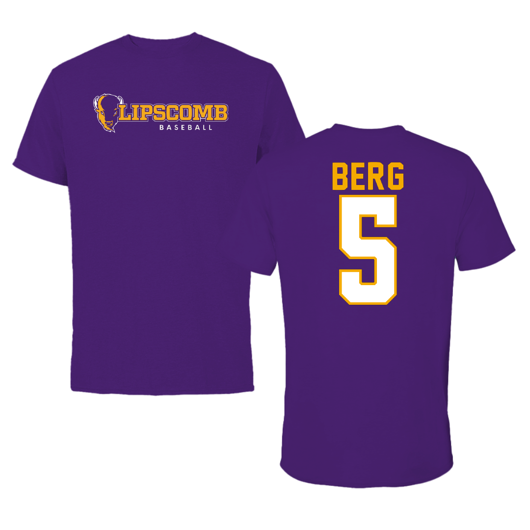 Lipscomb University Baseball Royal Purple Tee - #5 Jake Berg