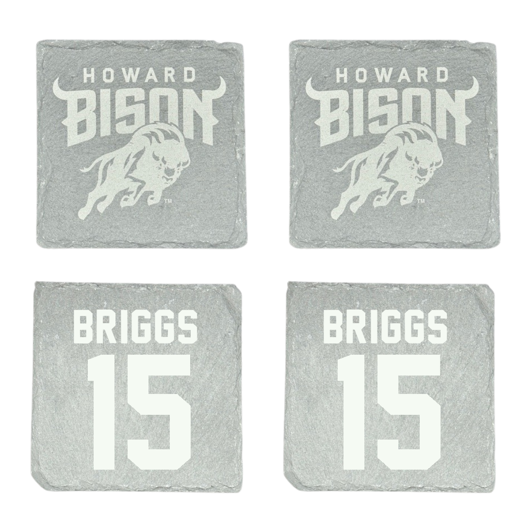 Howard University Football Stone Coaster (4 Pack)  - #15 Savan Briggs