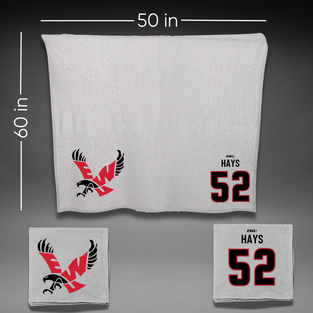 Eastern Washington University Basketball Gray Blanket - #52 Bella Hays