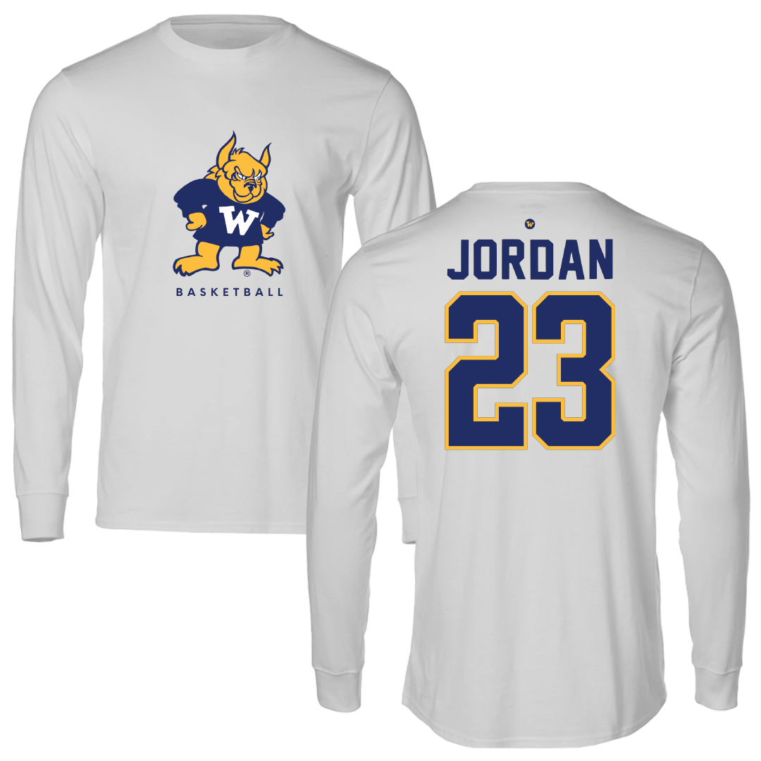 Webster University Basketball Light Gray Performance Long Sleeve - #23 Khamyri Jordan