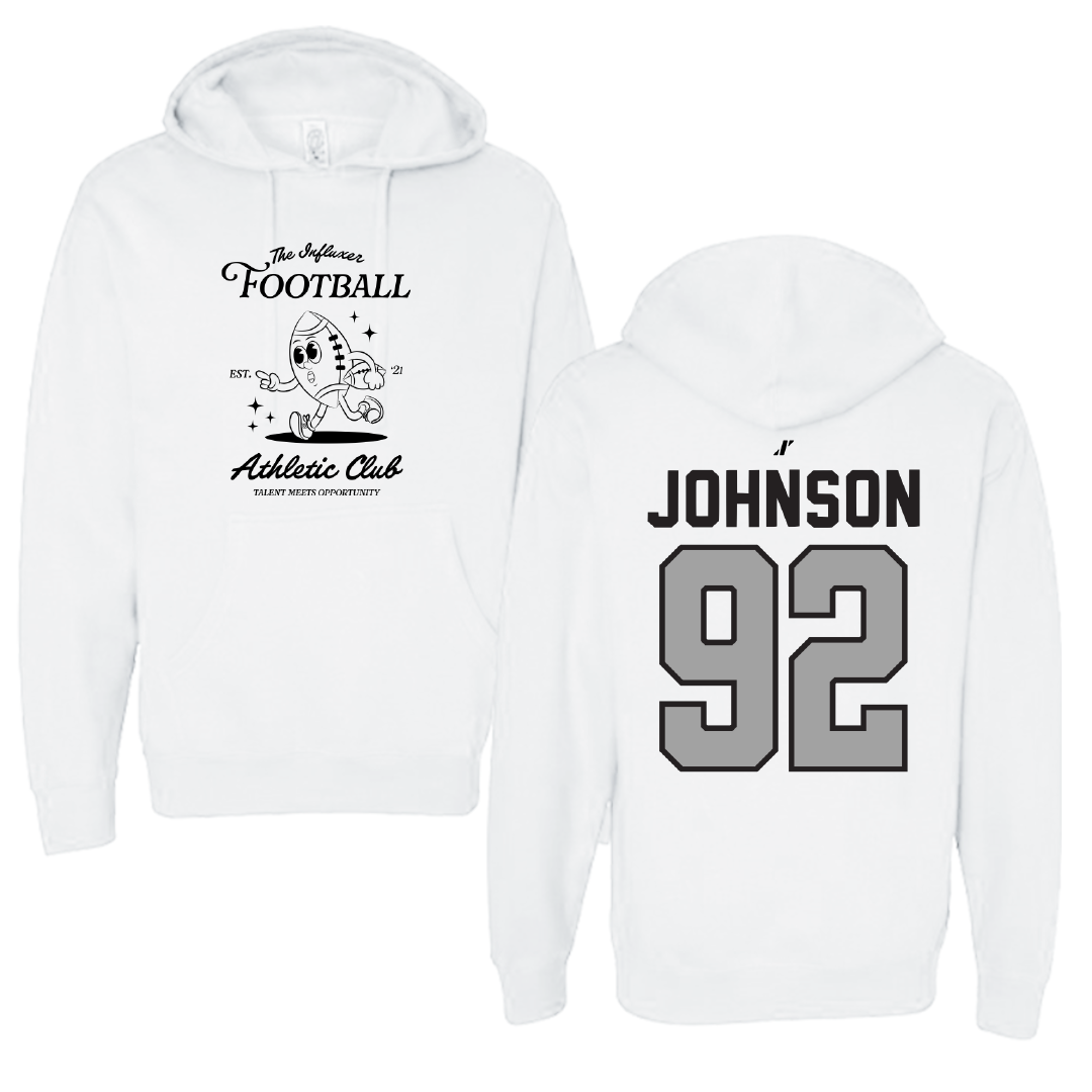 Football White Influxer Athletic Club Hoodie - #92 Joshua Johnson