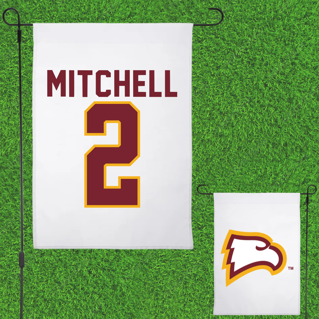 Winthrop University Soccer White Garden Flag - #2 Taylor Mitchell