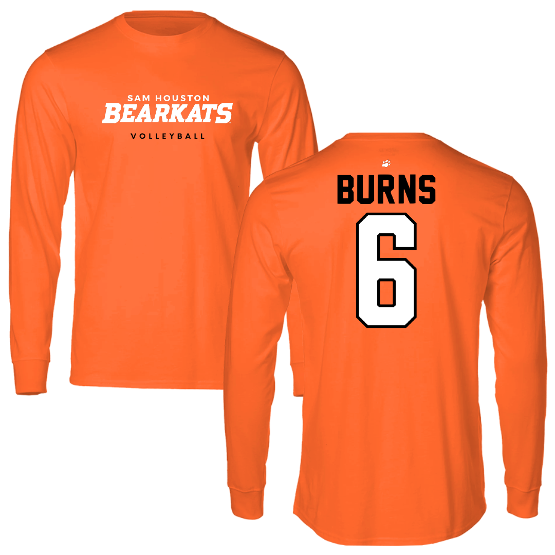 Sam Houston State University Volleyball Orange Performance Long Sleeve - #6 Sameena Burns