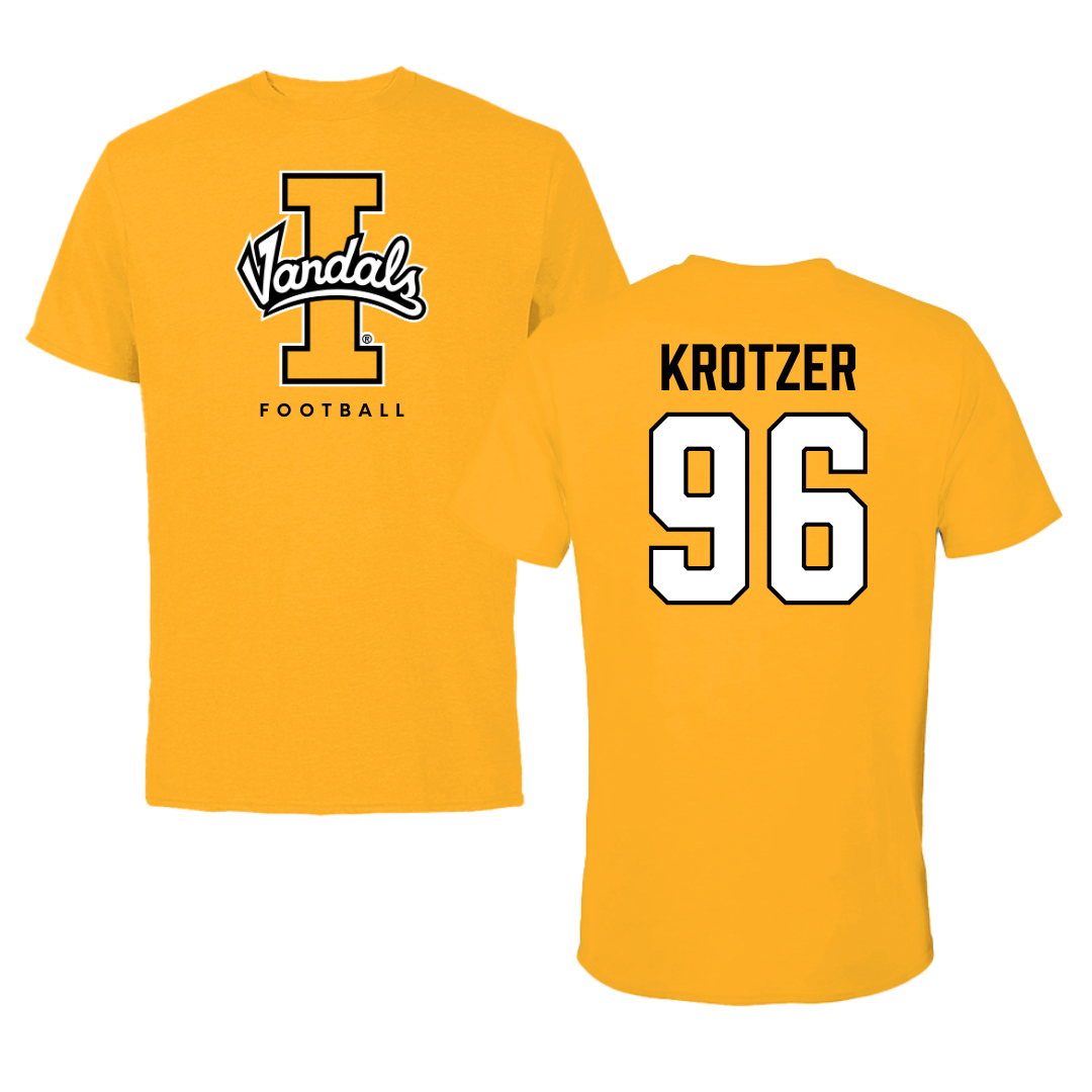 University of Idaho Football Gold Performance Tee - #96 Zach Krotzer