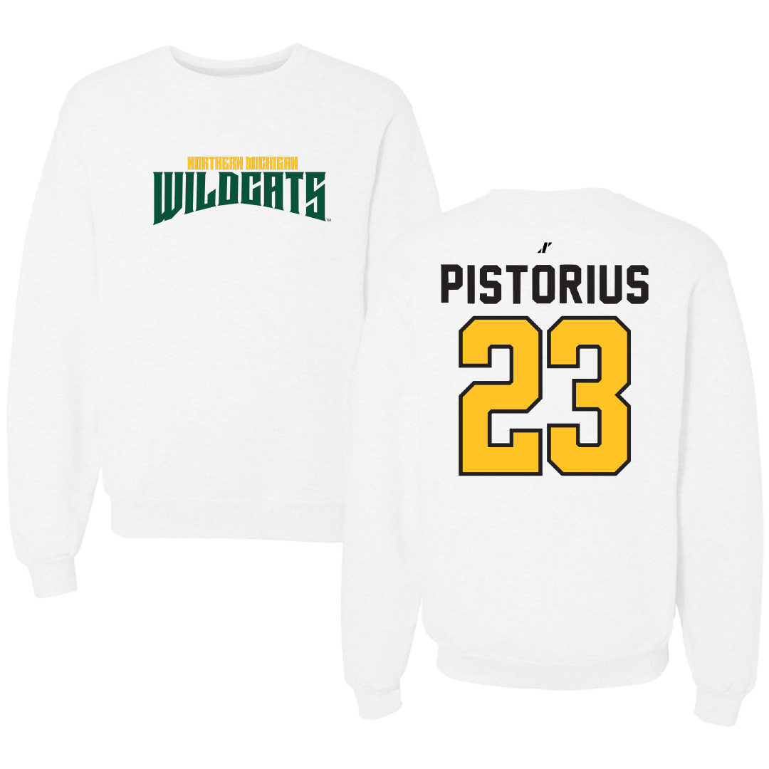 Northern Michigan University Soccer White Classic Crewneck - #23 Molly Pistorius