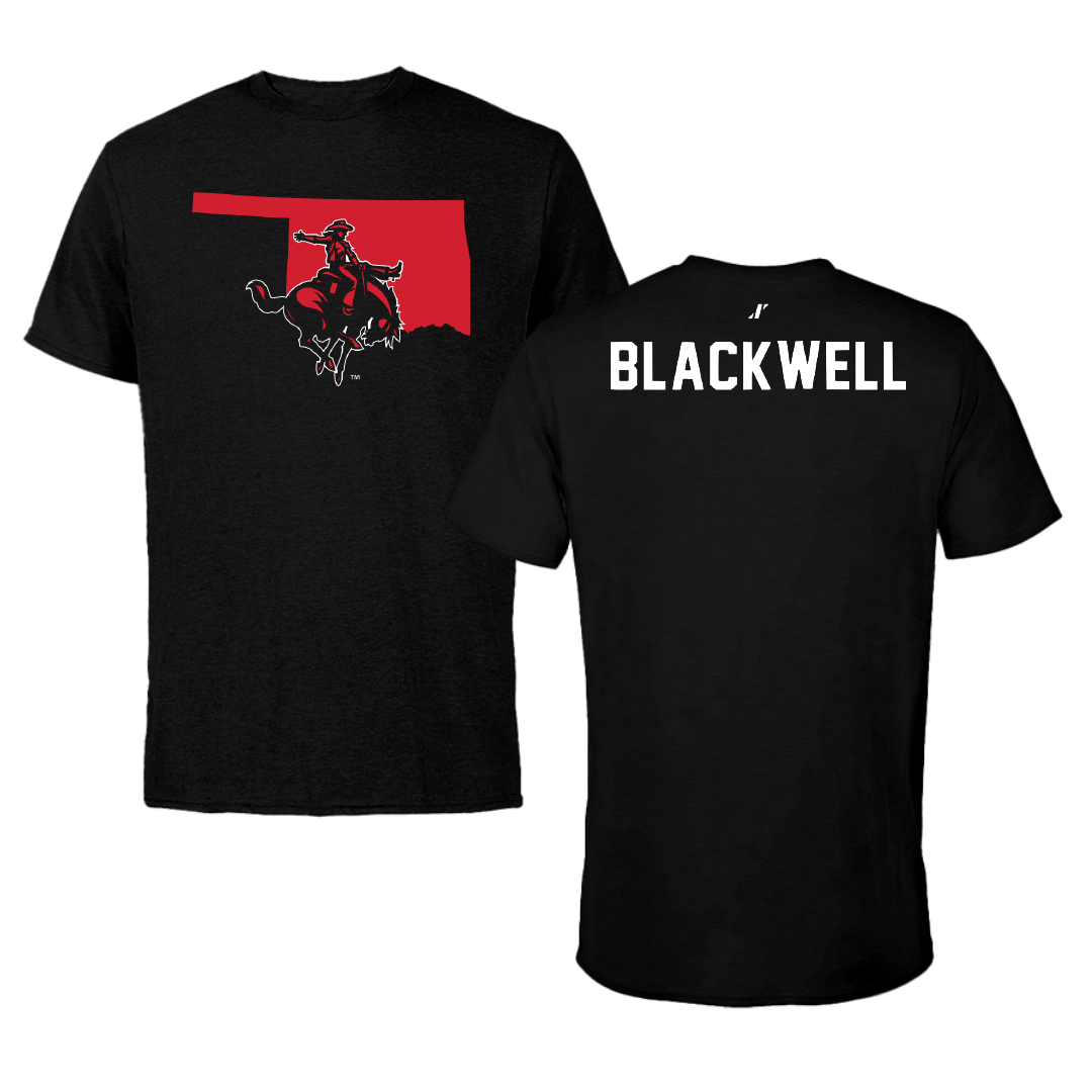 Northwestern Oklahoma State University TF and XC Black State Tee - Devin Blackwell