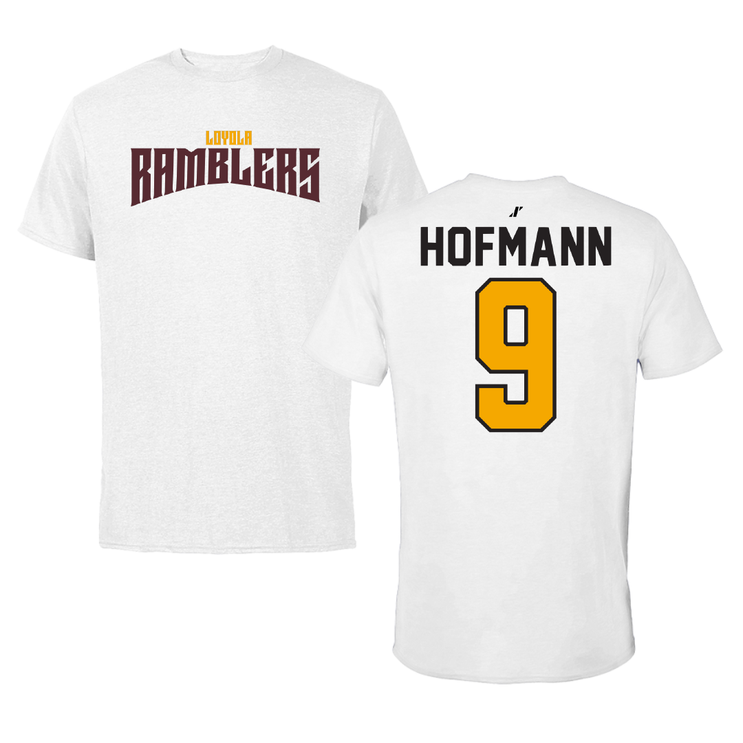 Loyola University-Chicago Soccer White Classic Tee - #9 Benni Hofmann