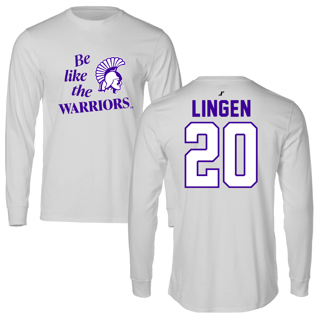 Winona State University Baseball Light Gray Be Like Us Long Sleeve - #20 Drew Lingen