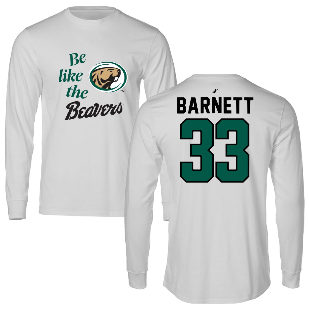 Bemidji State University Baseball Light Gray Be Like Us Performance Long Sleeve - #33 Jack Barnett
