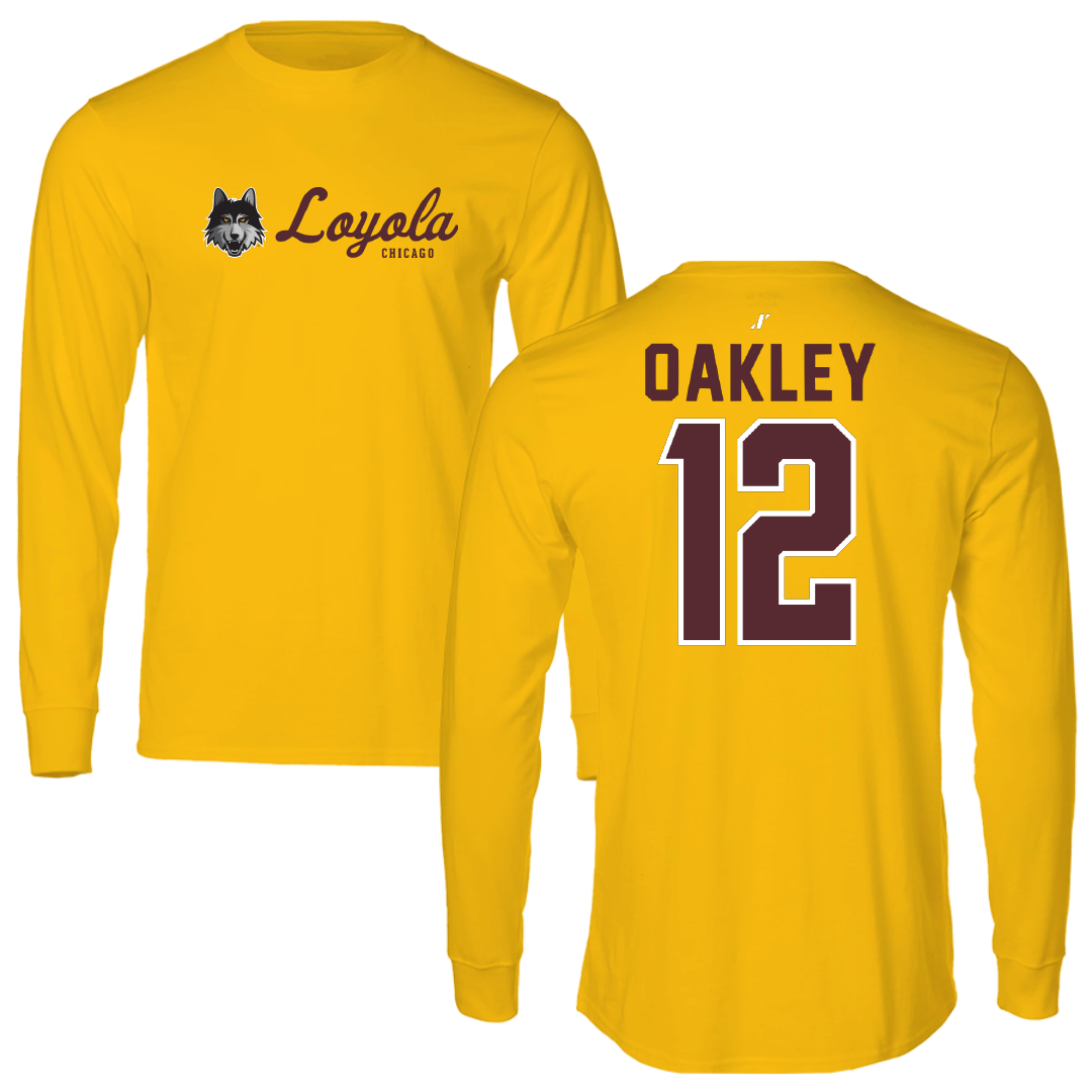 Loyola University-Chicago Volleyball Gold General Performance Long Sleeve - #12 Matt Oakley