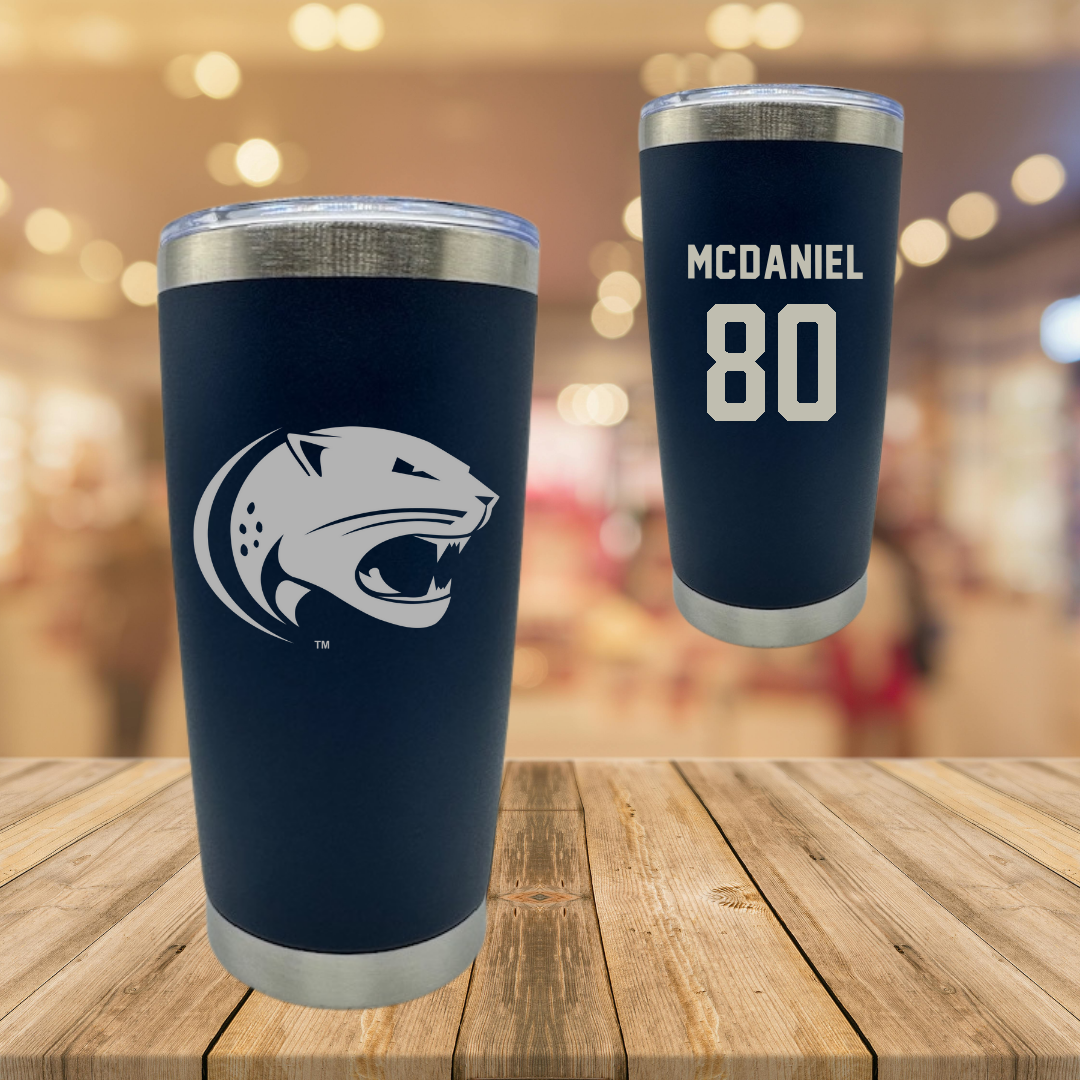 University of South Alabama Football Navy Stainless Steel Tumbler - #80 Hollis McDaniel