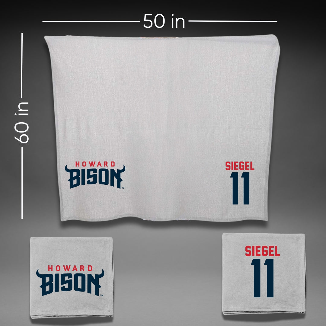 Howard University Volleyball Gray Blanket - #11 Madeline Siegel