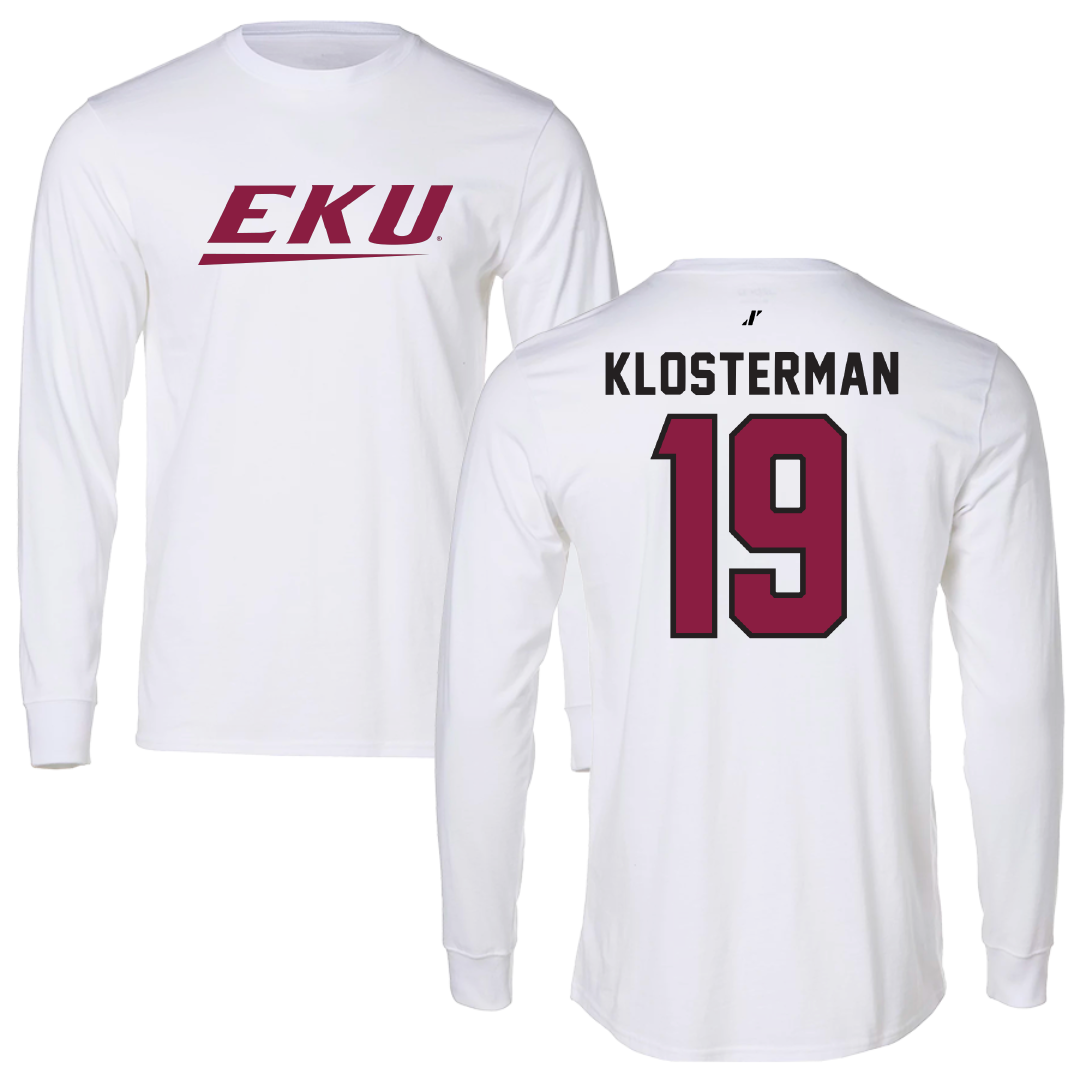 Eastern Kentucky University Soccer White Long Sleeve - #19 Nicki Klosterman